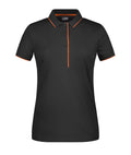 James & Nicholson Damenpolo Multi Stripe black/orange