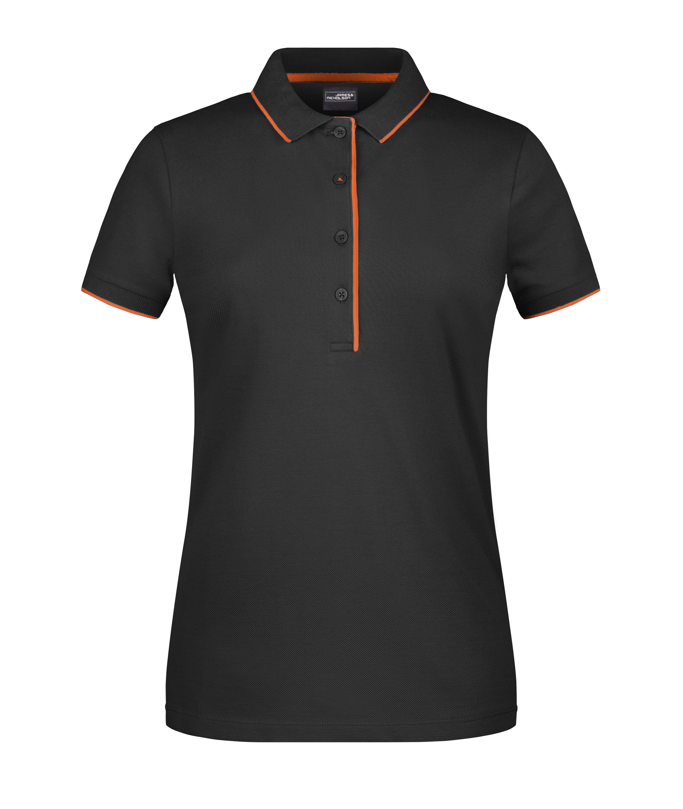 James & Nicholson Damenpolo Multi Stripe black/orange