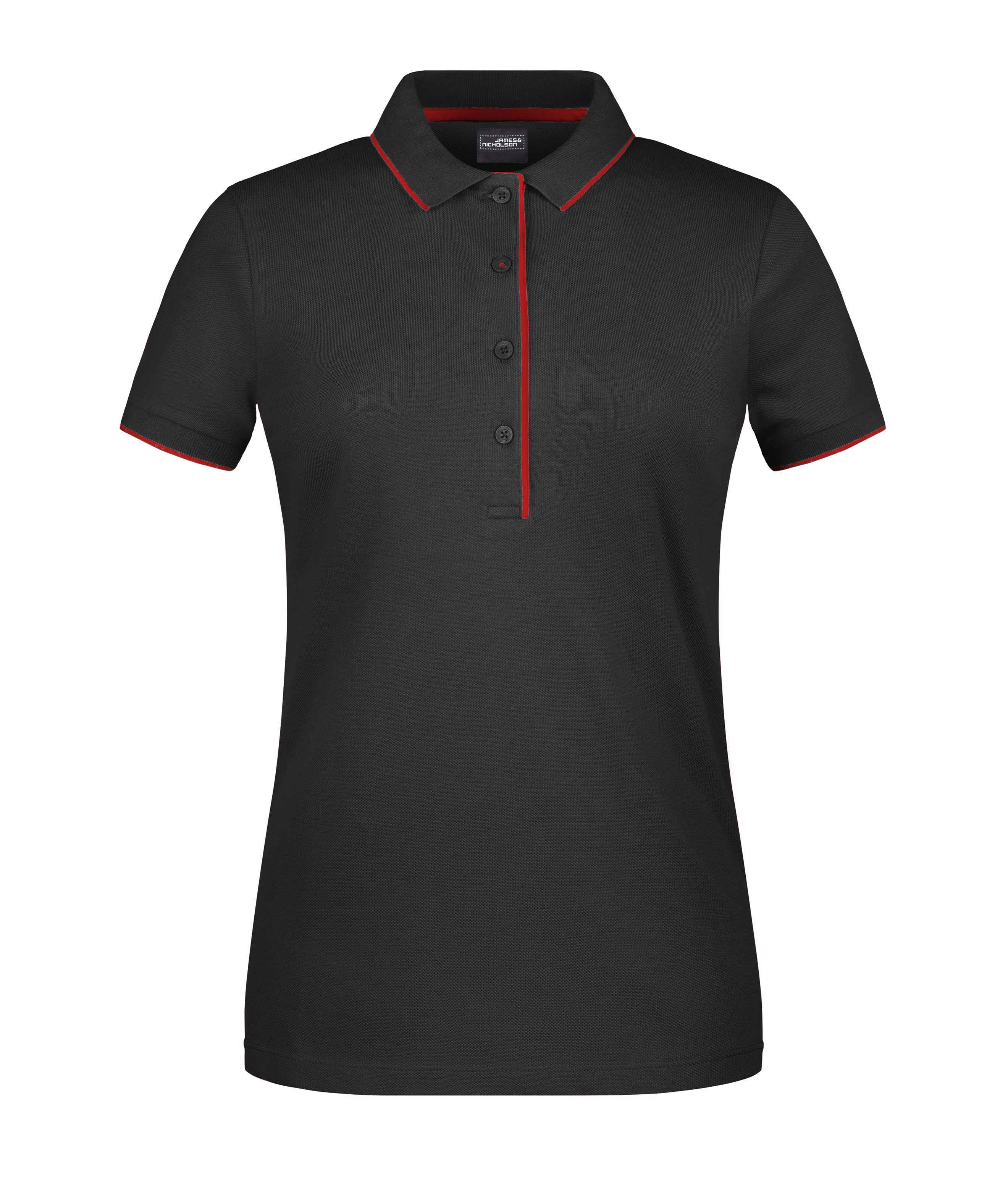 James & Nicholson Damenpolo Multi Stripe black/red