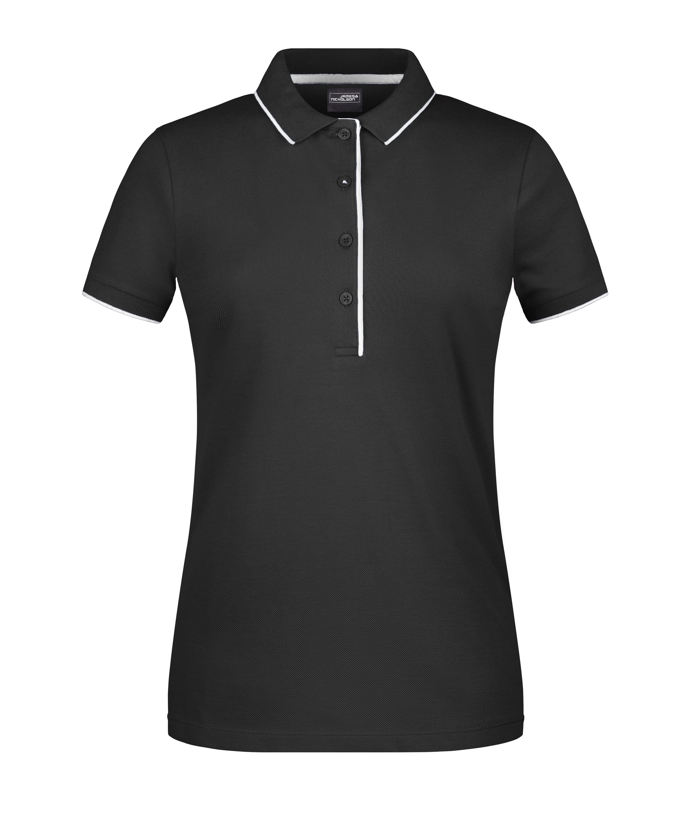 James & Nicholson Damenpolo Multi Stripe black/silver
