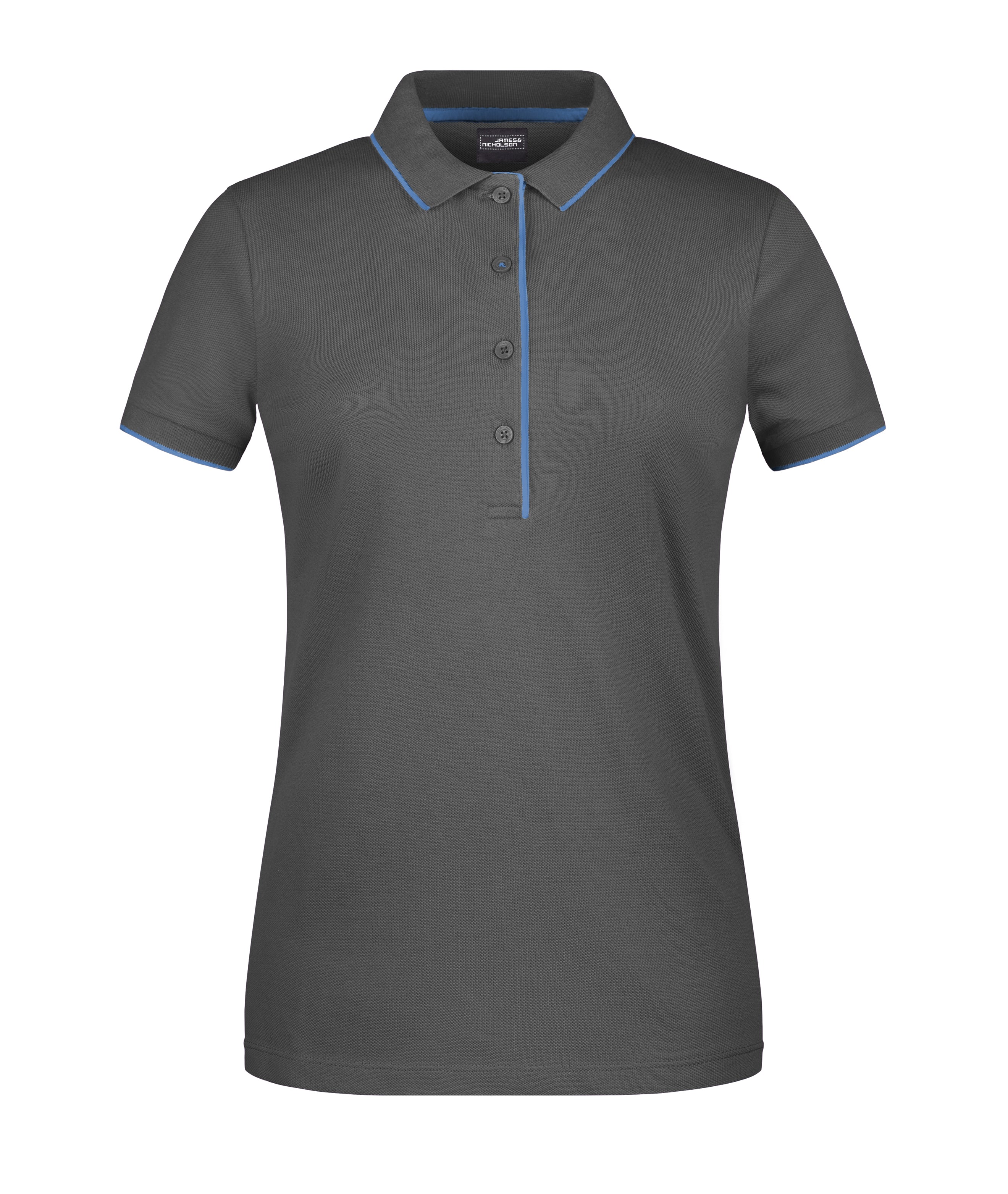 James & Nicholson Damenpolo Multi Stripe graphite/aqua