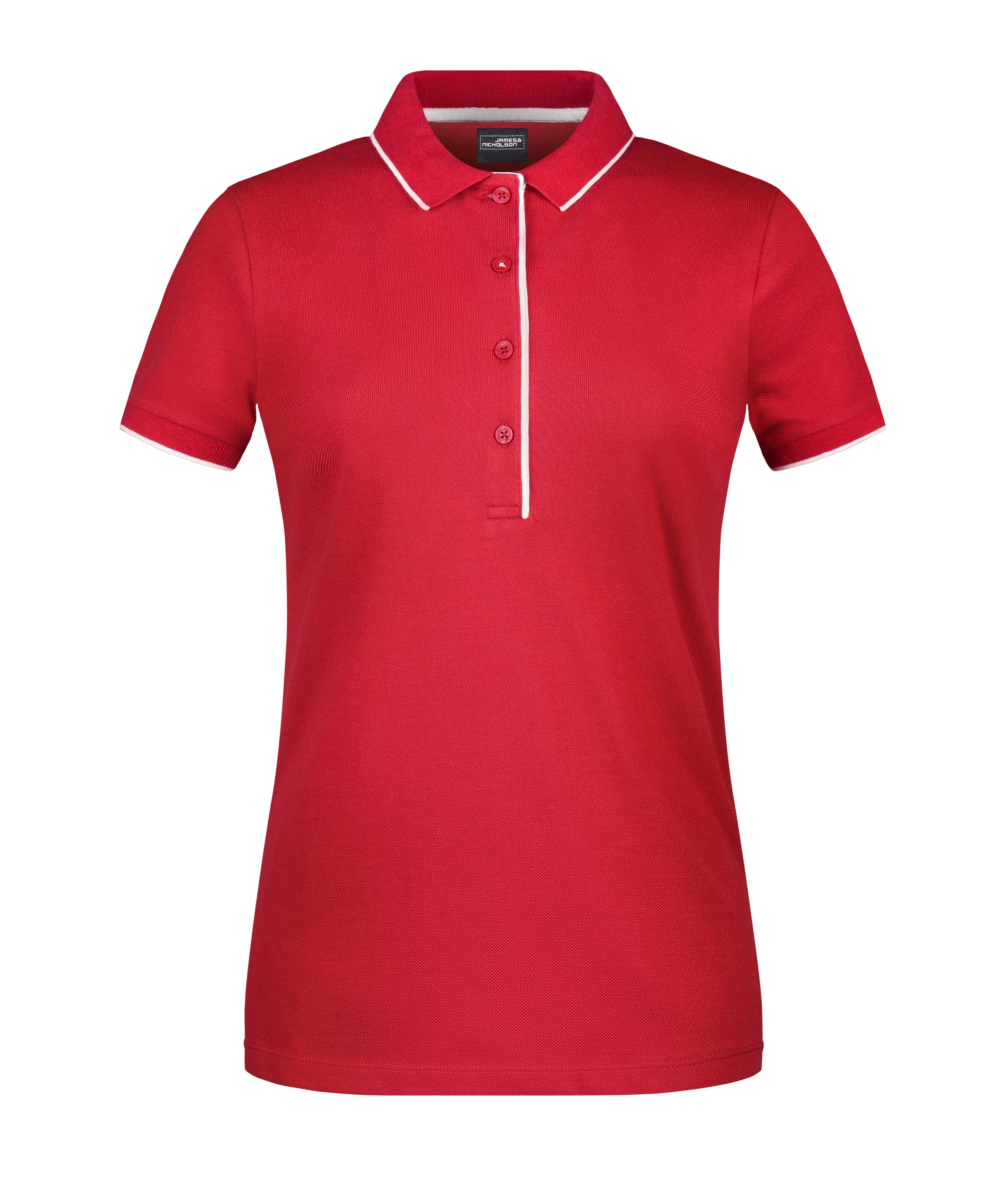 James & Nicholson Damenpolo Multi Stripe red/white