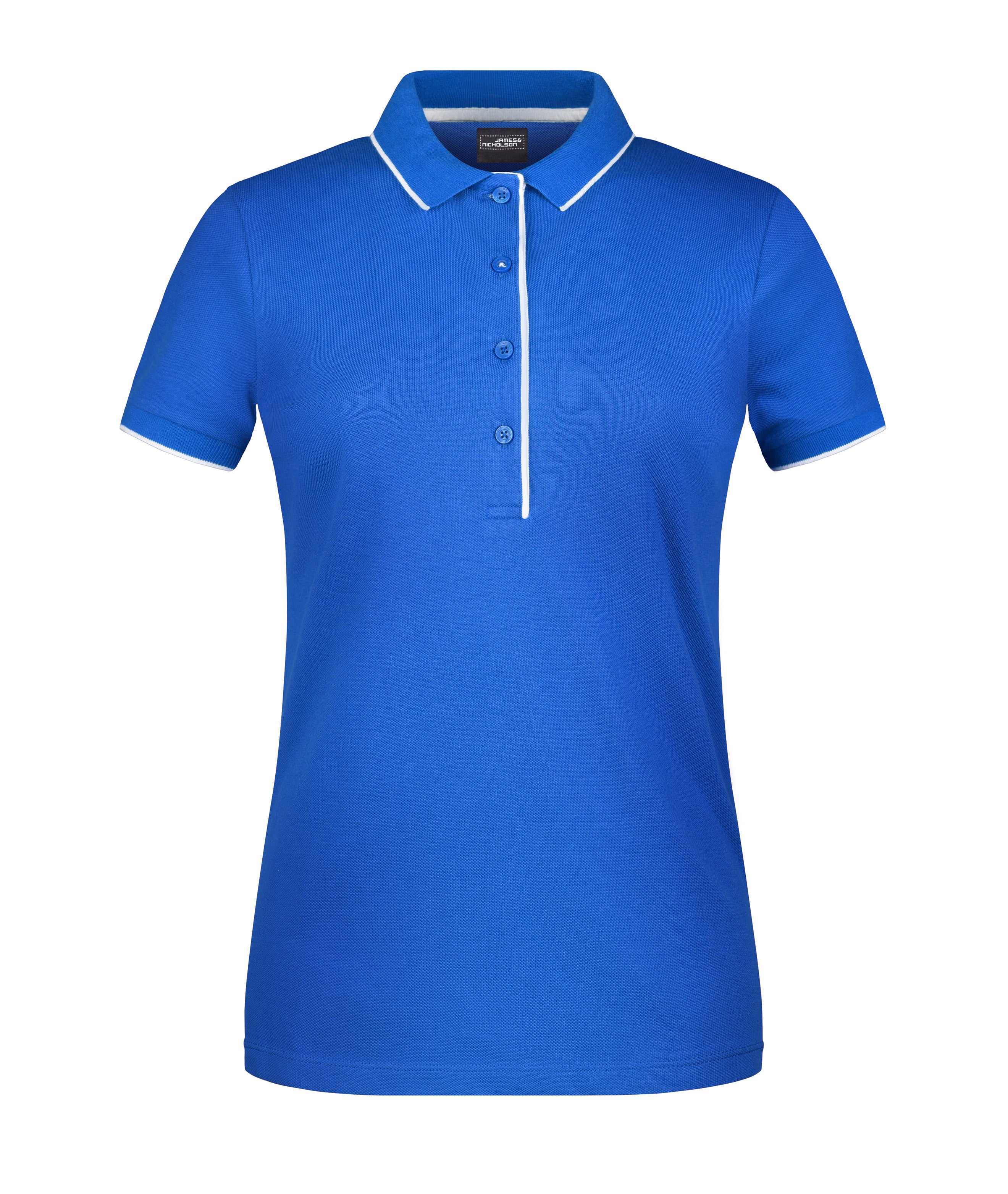 James & Nicholson Damenpolo Multi Stripe royal/white