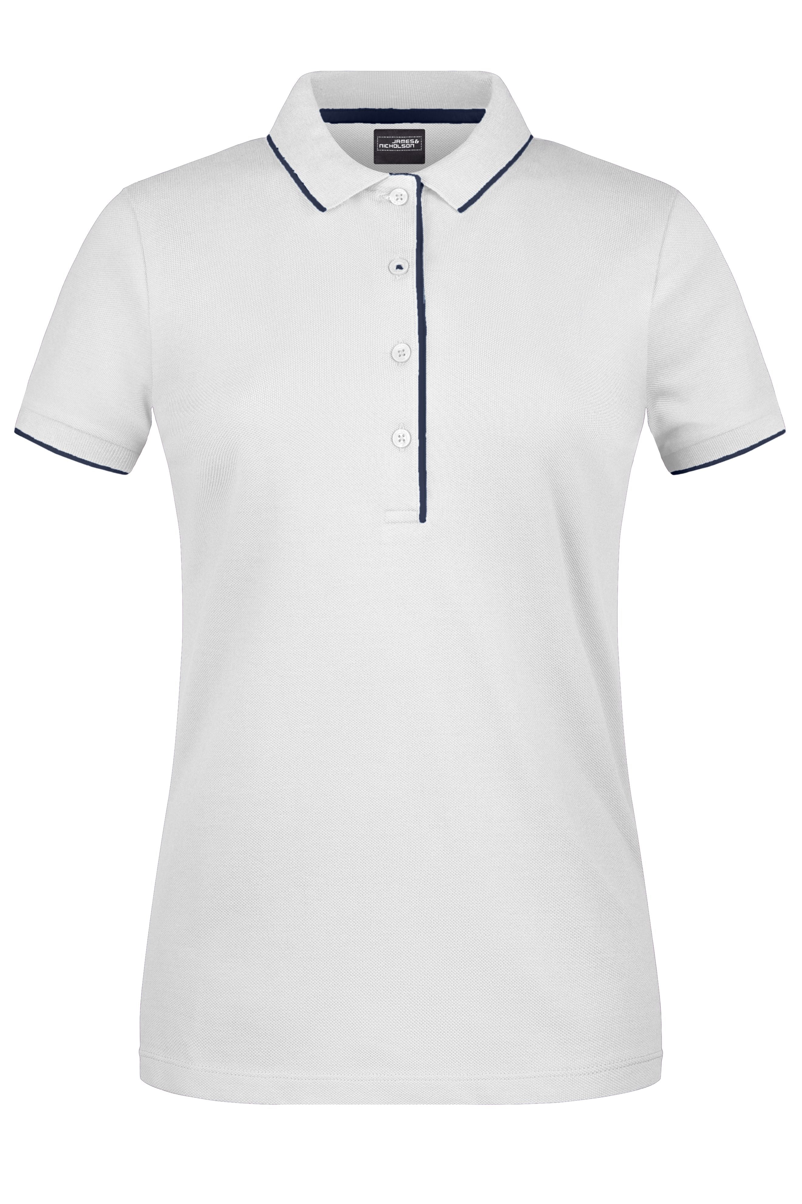 James & Nicholson Damenpolo Multi Stripe white/navy