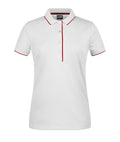 James & Nicholson Damenpolo Multi Stripe white/red