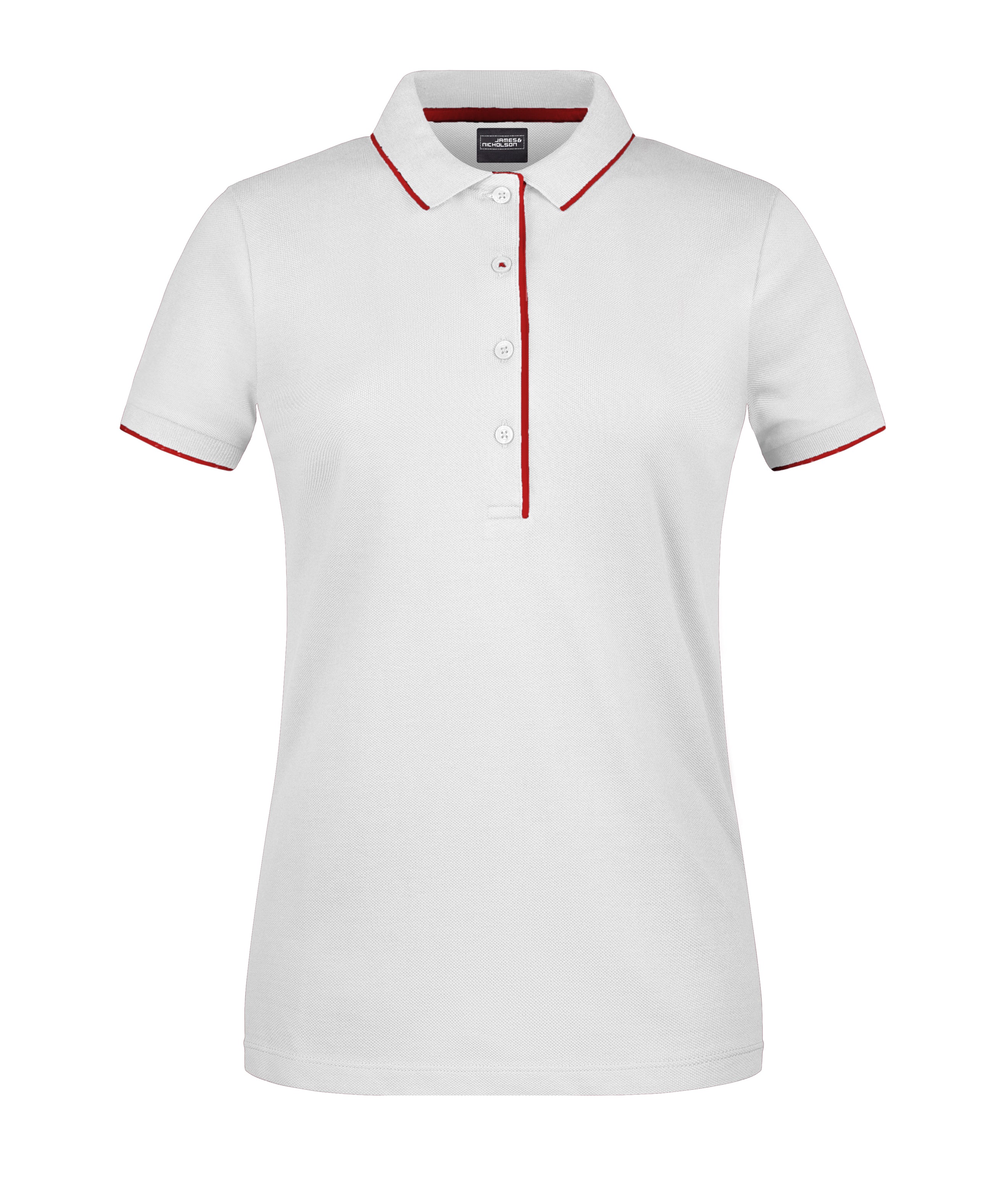 James & Nicholson Damenpolo Multi Stripe white/red