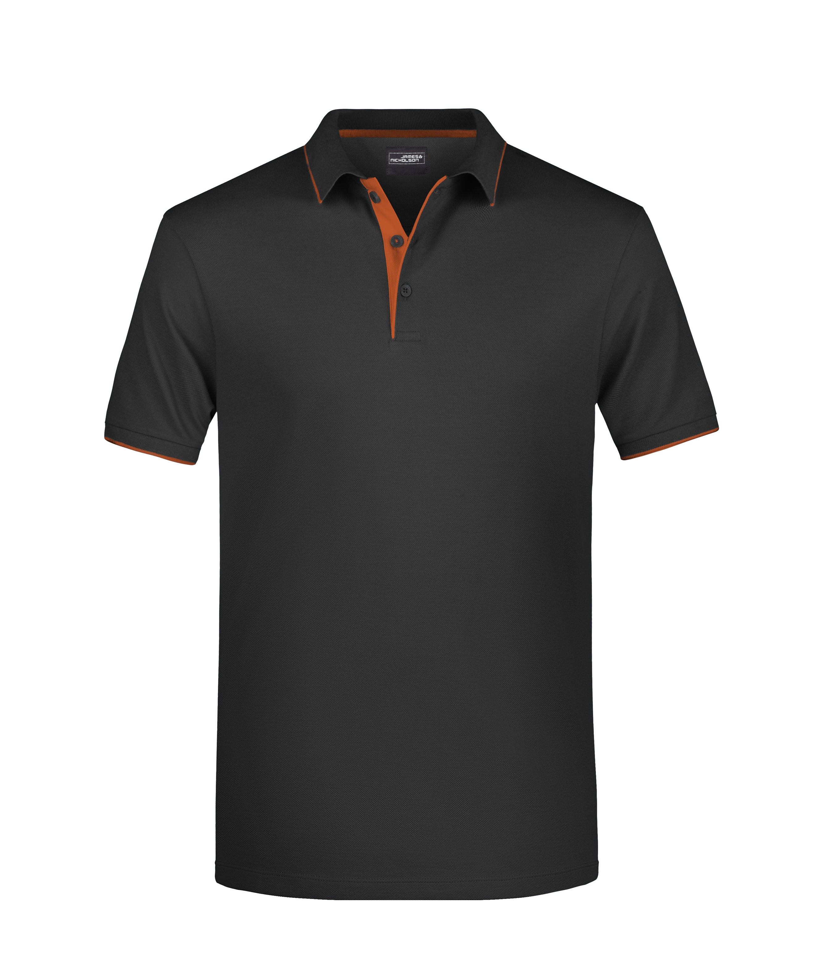 James & Nicholson Herrenpolo Multi Stripe black/orange