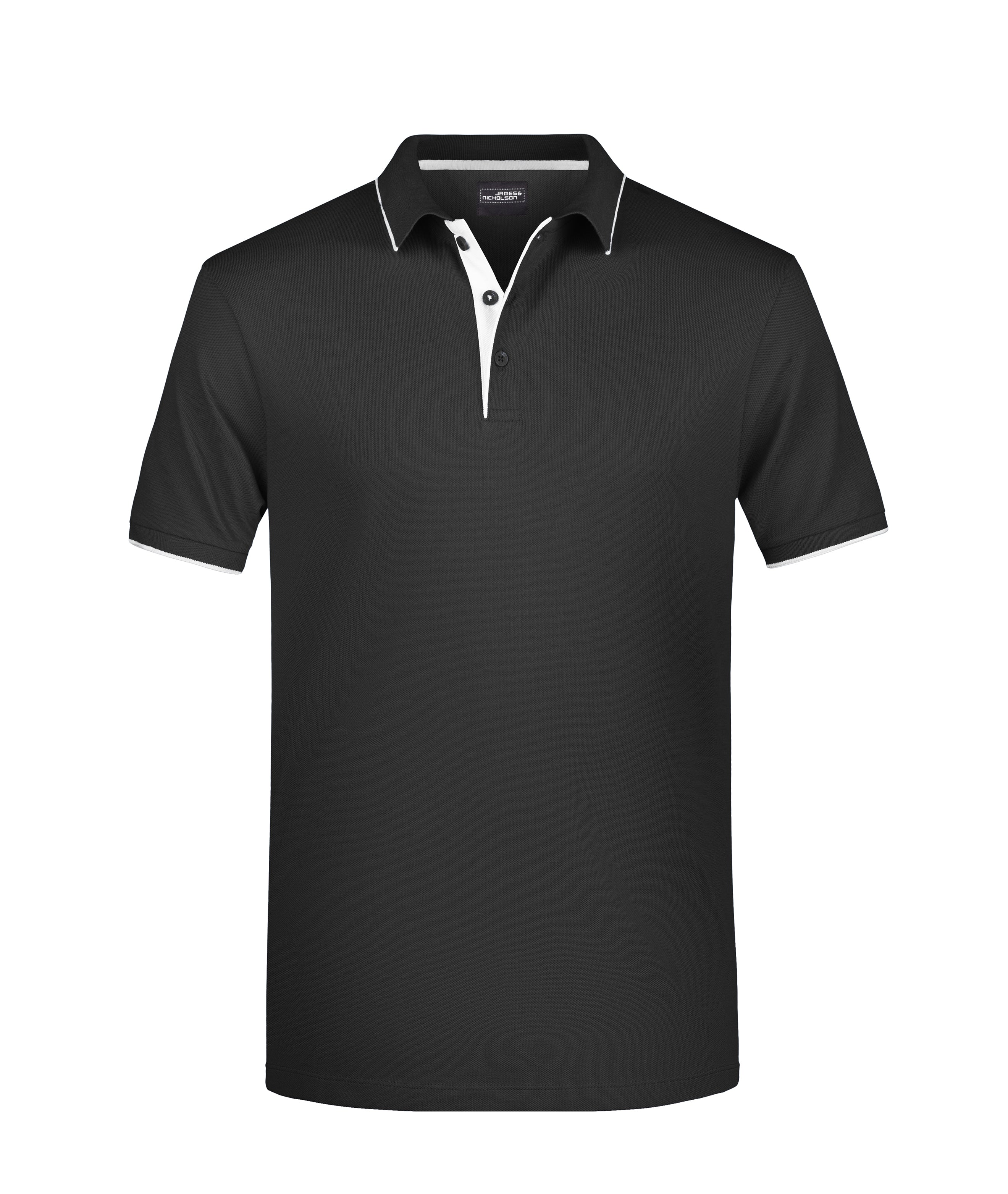 James & Nicholson Herrenpolo Multi Stripe black/silver