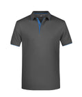 James & Nicholson Herrenpolo Multi Stripe graphite/aqua
