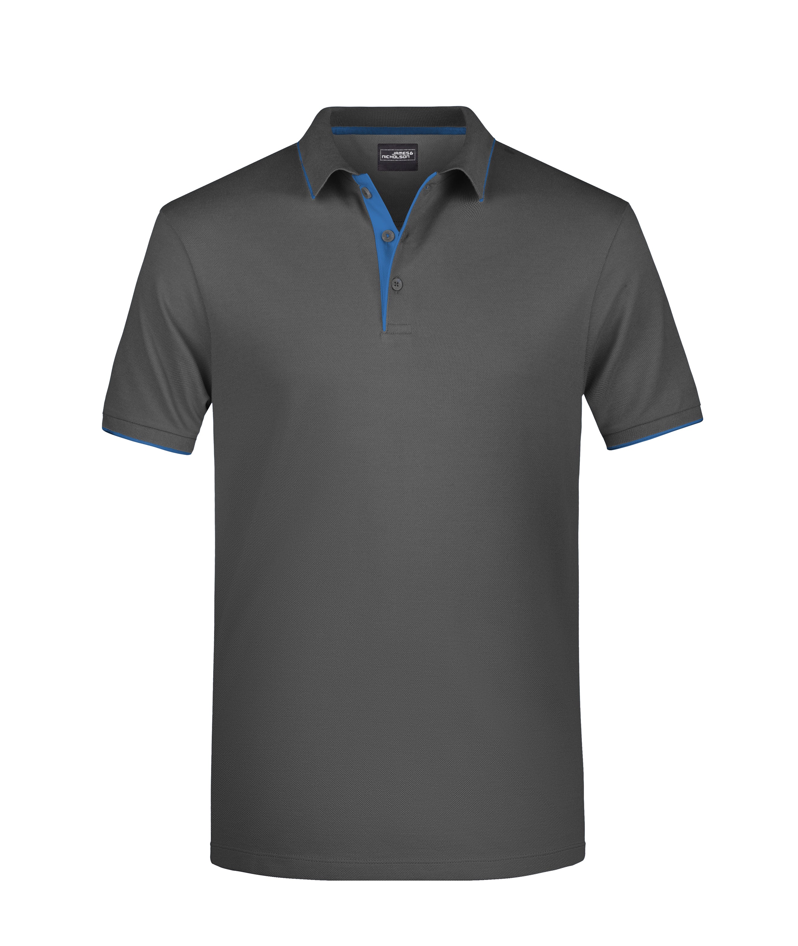 James & Nicholson Herrenpolo Multi Stripe graphite/aqua