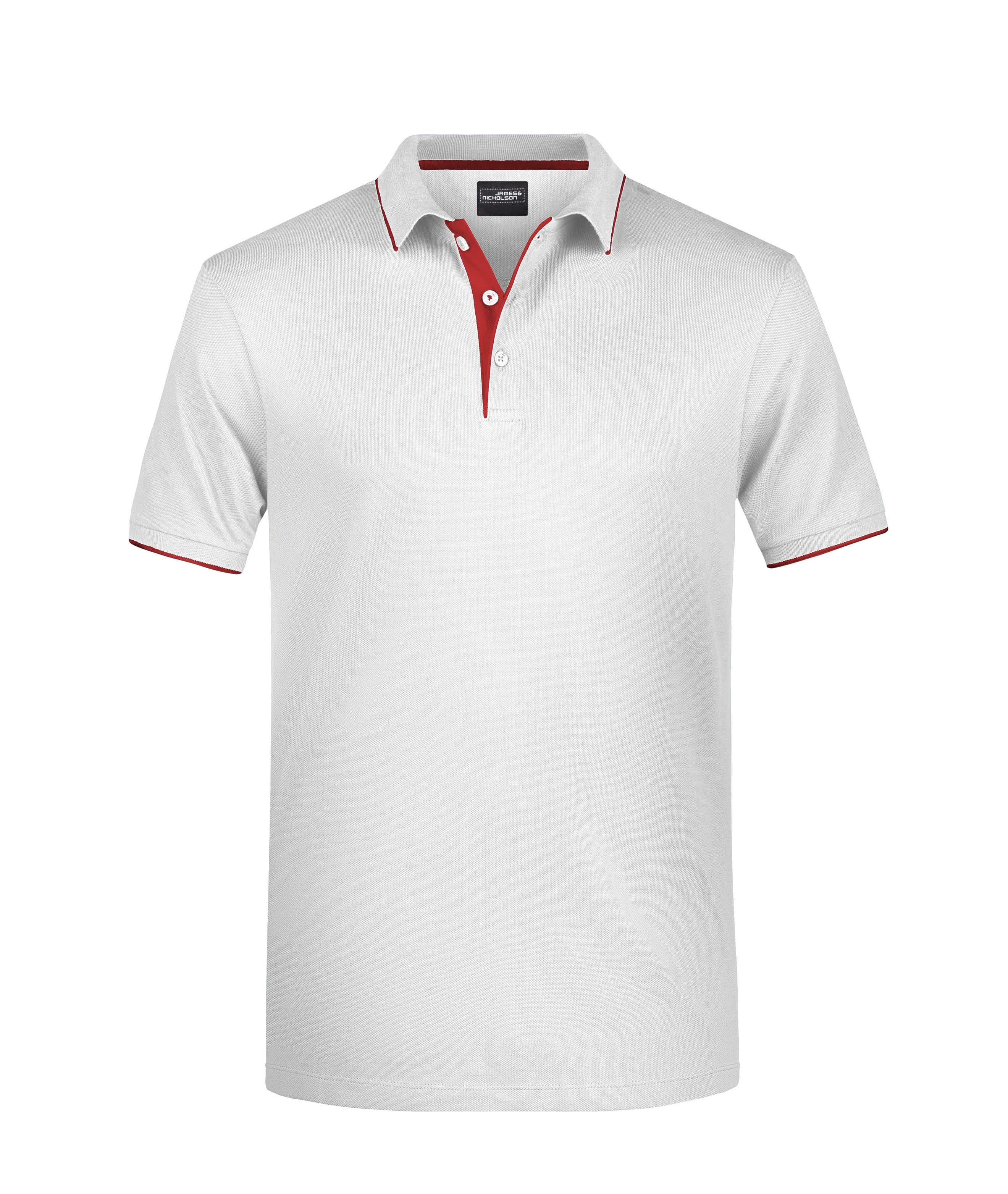James & Nicholson Herrenpolo Multi Stripe white/red