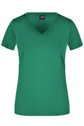 James & Nicholson Damen Sportshirt mit V-Ausschnitt green