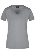 James & Nicholson Damen Sportshirt mit V-Ausschnitt light-melange