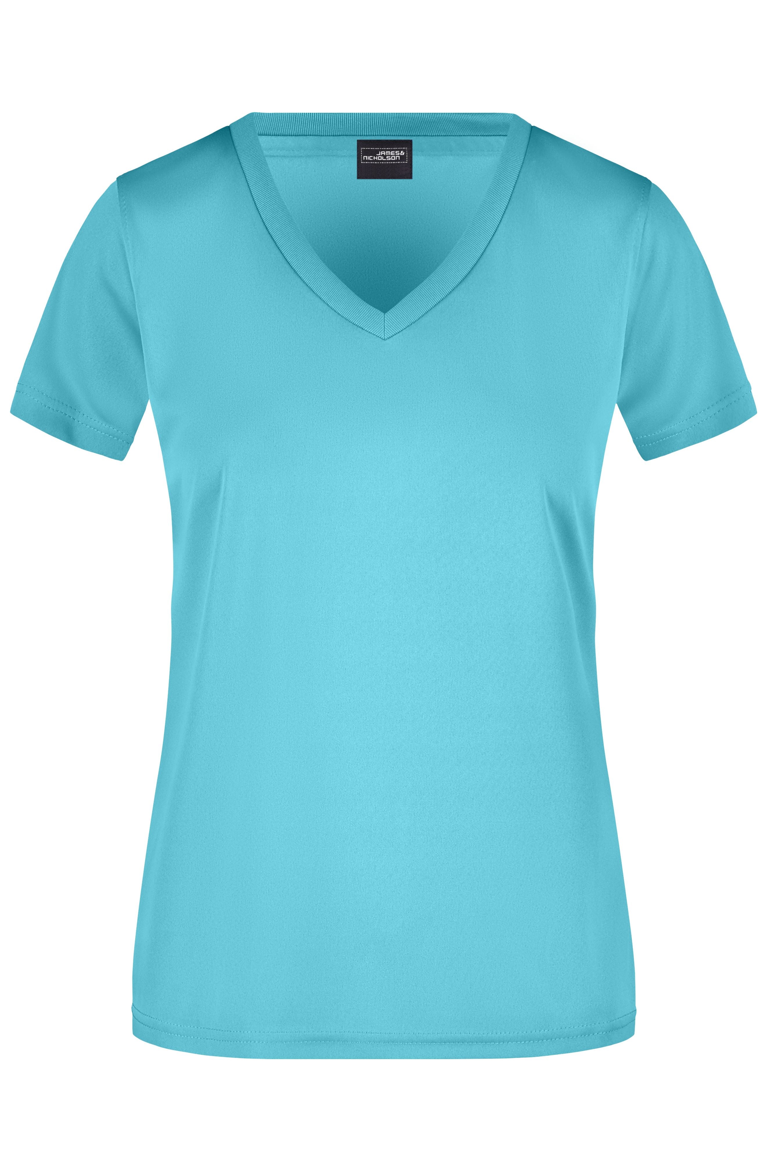 James & Nicholson Damen Sportshirt mit V-Ausschnitt pacific