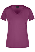 James & Nicholson Damen Sportshirt mit V-Ausschnitt purple