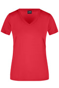 James & Nicholson Damen Sportshirt mit V-Ausschnitt red