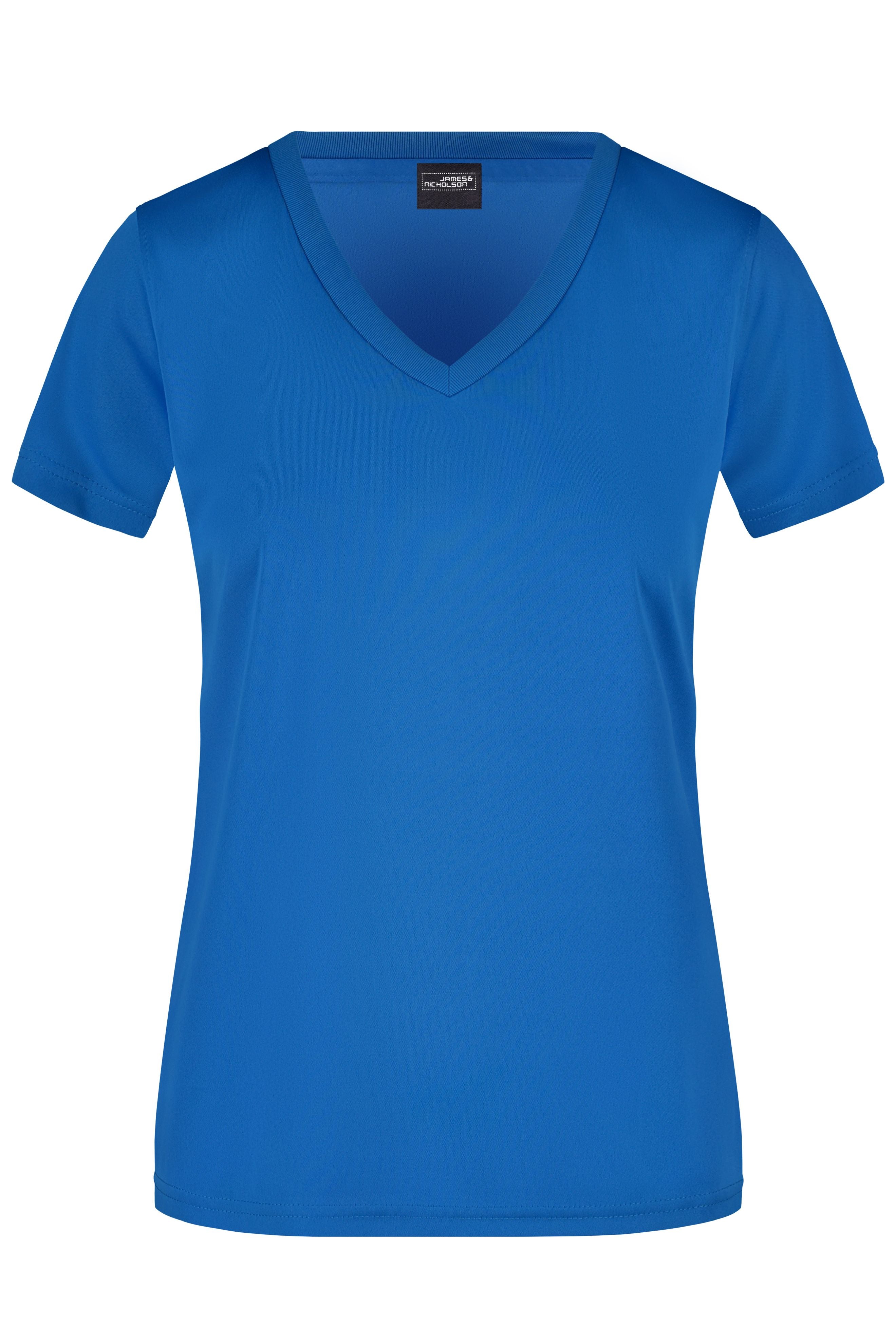 James & Nicholson Damen Sportshirt mit V-Ausschnitt royal