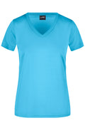 James & Nicholson Damen Sportshirt mit V-Ausschnitt turquoise