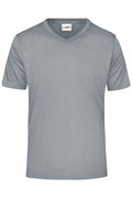 James & Nicholson Herren Sportshirt mit V-Ausschnitt light-melange