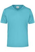 James & Nicholson Herren Sportshirt mit V-Ausschnitt pacific