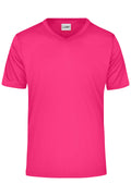 James & Nicholson Herren Sportshirt mit V-Ausschnitt pink