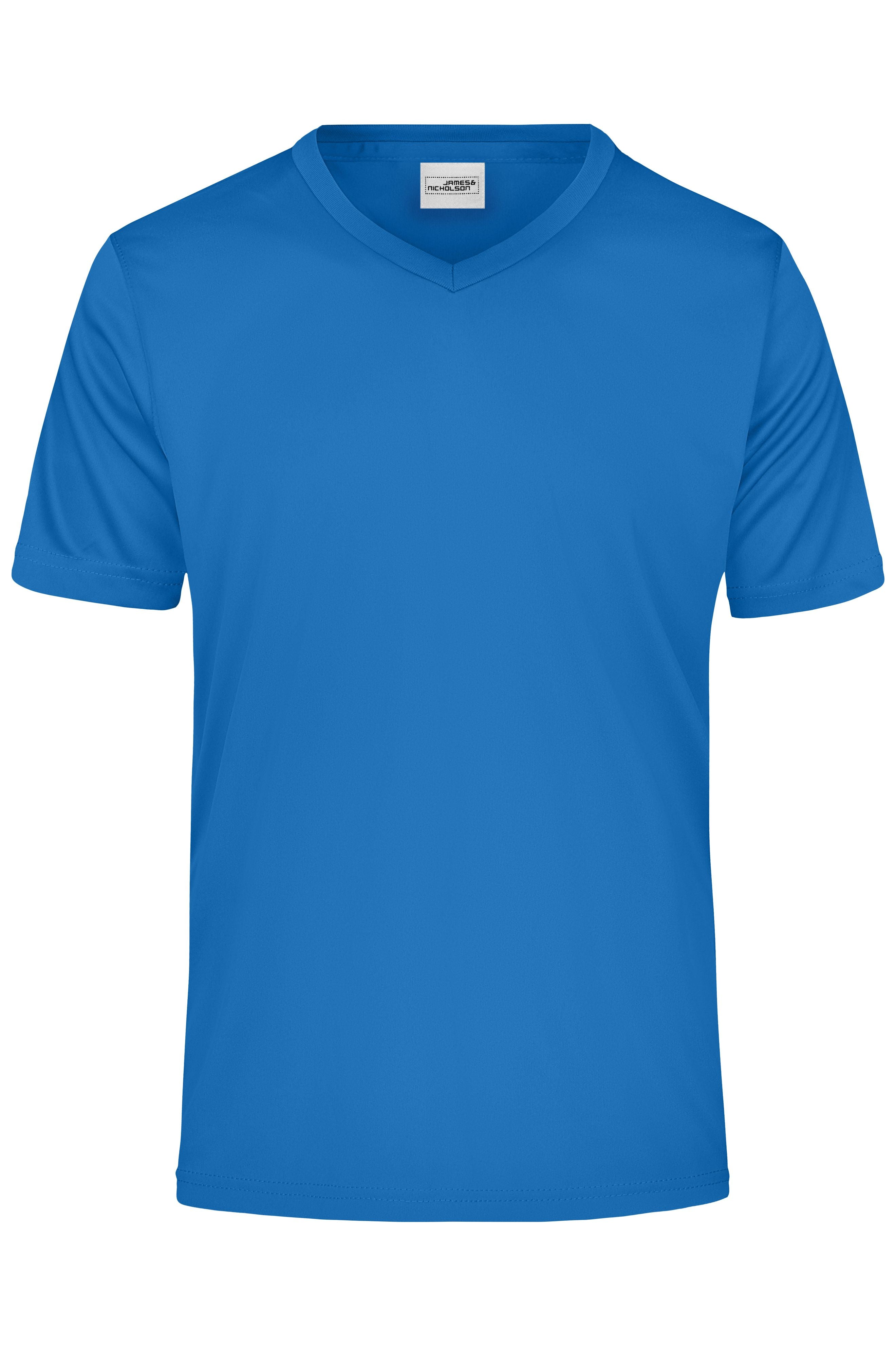 James & Nicholson Herren Sportshirt mit V-Ausschnitt royal