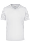James & Nicholson Herren Sportshirt mit V-Ausschnitt white