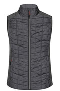 James & Nicholson Damen Melange Strickfleece Hybridweste grey-melange/anthracite-melange
