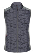James & Nicholson Damen Melange Strickfleece Hybridweste light-melange/anthracite-melange