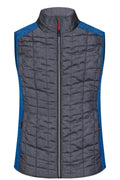 James & Nicholson Damen Melange Strickfleece Hybridweste royal-melange/anthracite-melange