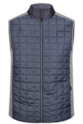 James & Nicholson Herren Melange Strickfleece Hybridweste light-melange/anthracite-melange