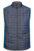 James & Nicholson Herren Melange Strickfleece Hybridweste royal-melange/anthracite-melange