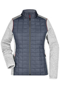 James & Nicholson Damen Melange Strickfleece Hybridjacke light-melange/anthracite-melange