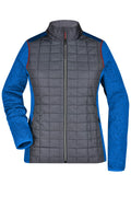 James & Nicholson Damen Melange Strickfleece Hybridjacke royal-melange/anthracite-melange