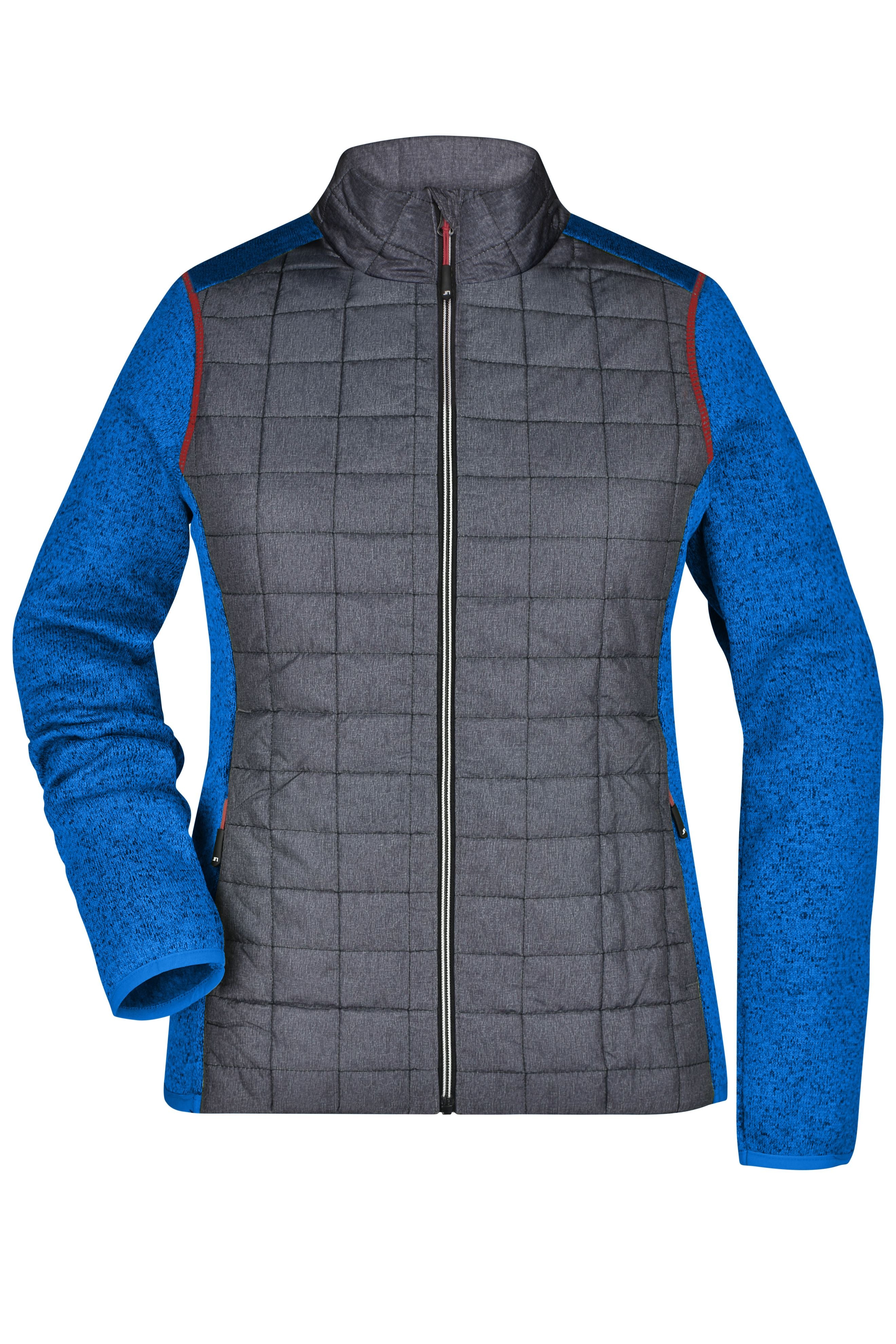 James & Nicholson Damen Melange Strickfleece Hybridjacke royal-melange/anthracite-melange