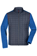 James & Nicholson Herren Melange Strickfleece Hybridjacke royal-melange/anthracite-melange