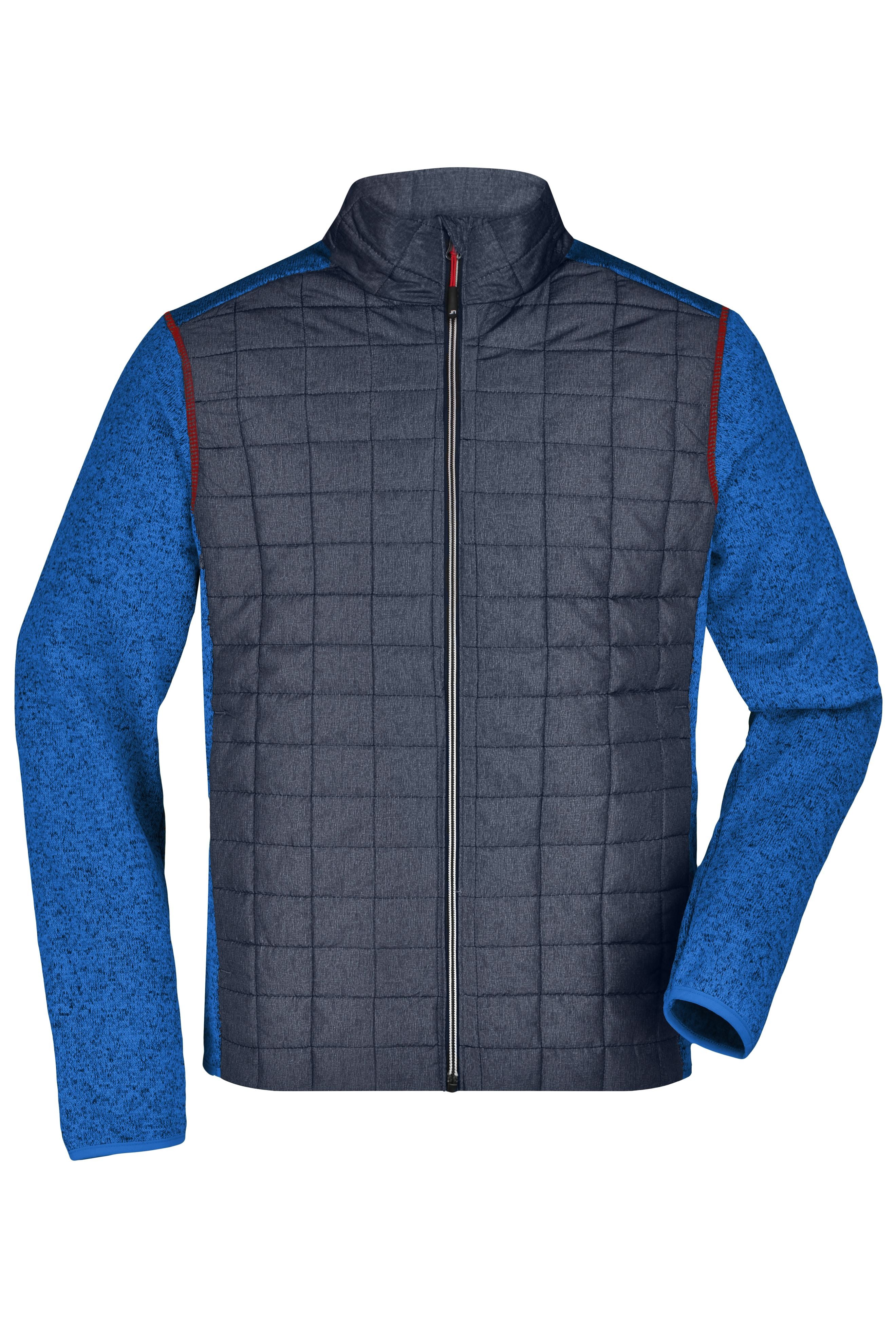 James & Nicholson Herren Melange Strickfleece Hybridjacke royal-melange/anthracite-melange