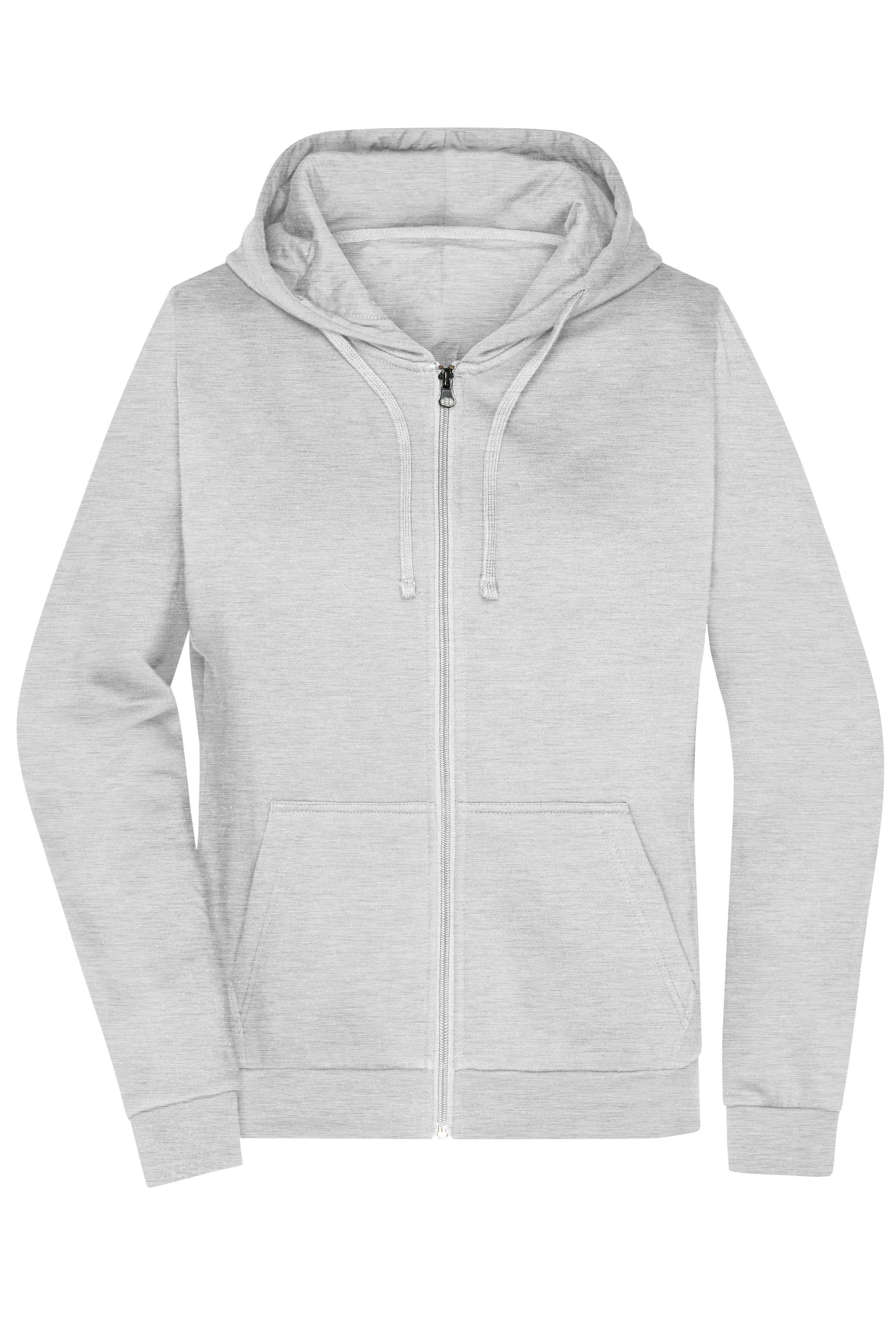 James & Nicholson Damen Basic Kapuzen-Sweatjacke ash