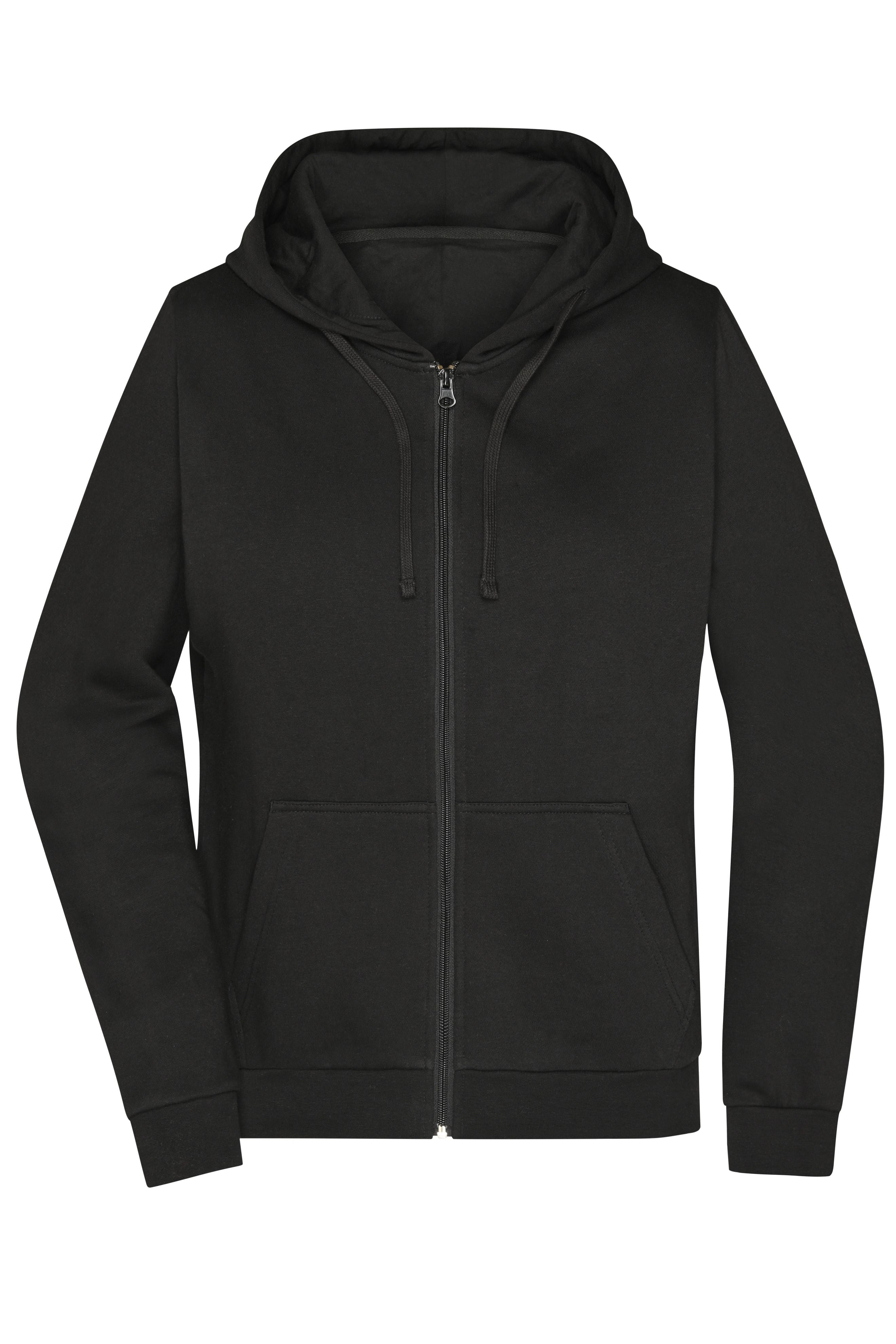 James & Nicholson Damen Basic Kapuzen-Sweatjacke black