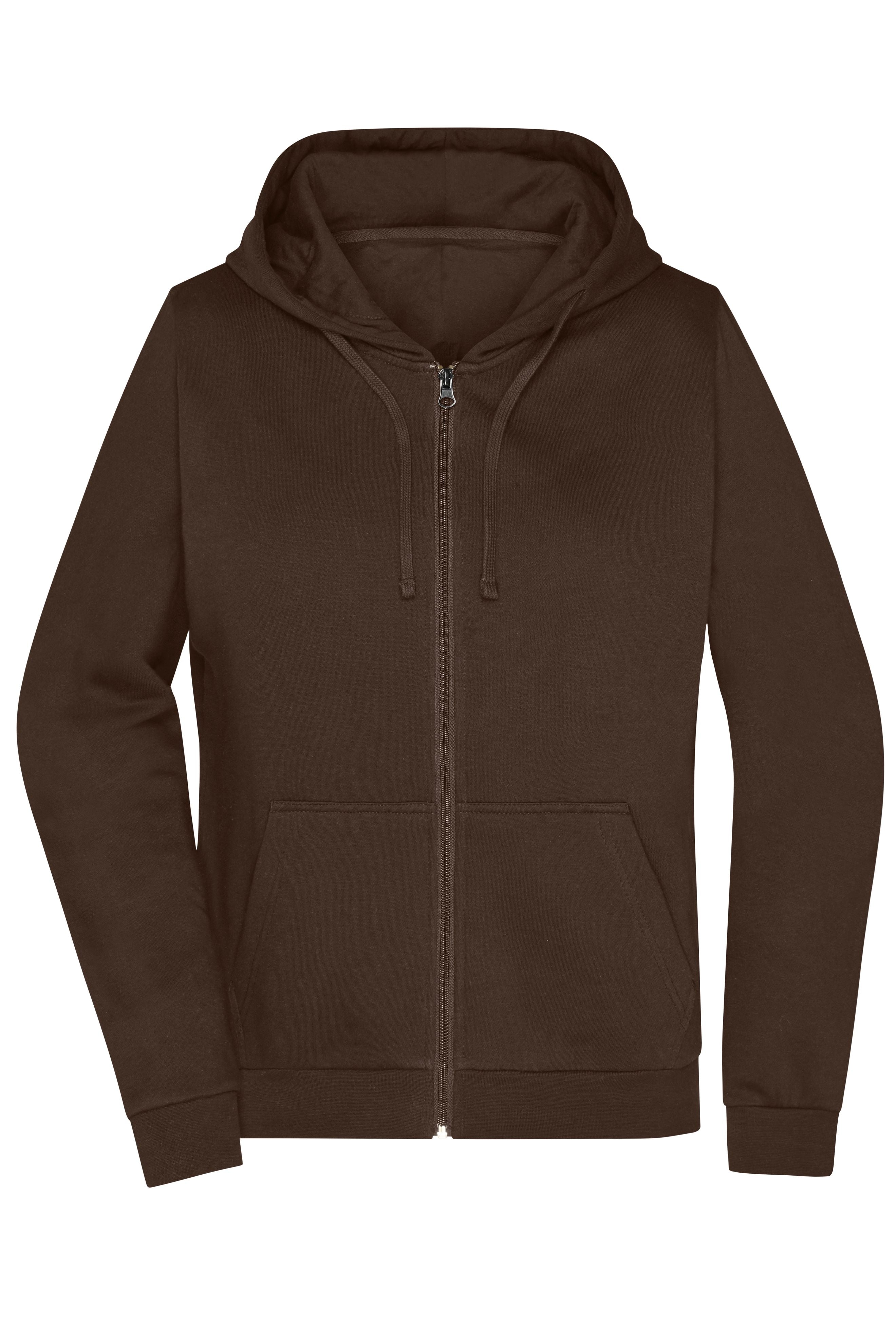 James & Nicholson Damen Basic Kapuzen-Sweatjacke brown