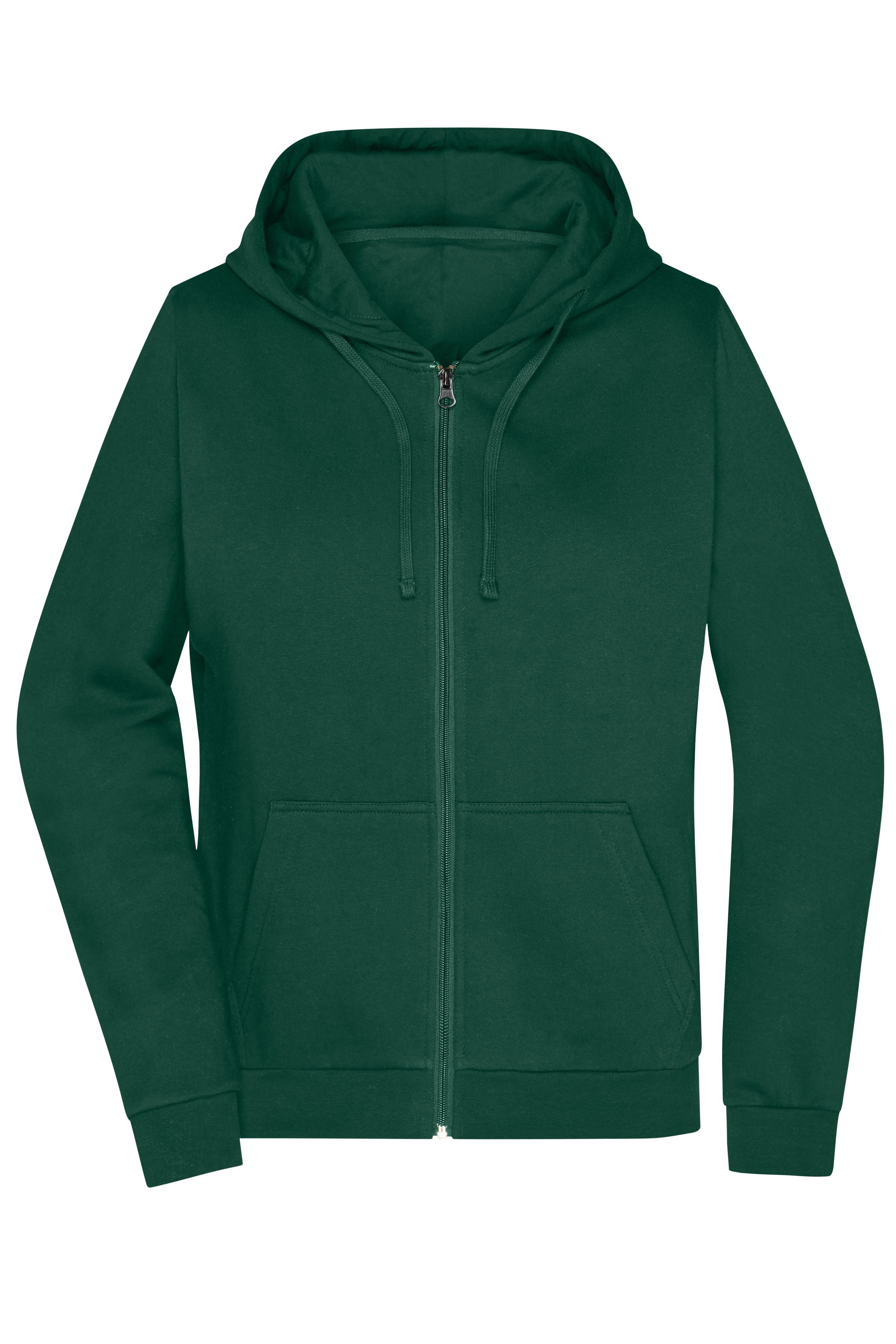 James & Nicholson Damen Basic Kapuzen-Sweatjacke dark-green