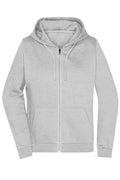 James & Nicholson Damen Basic Kapuzen-Sweatjacke grey-heather