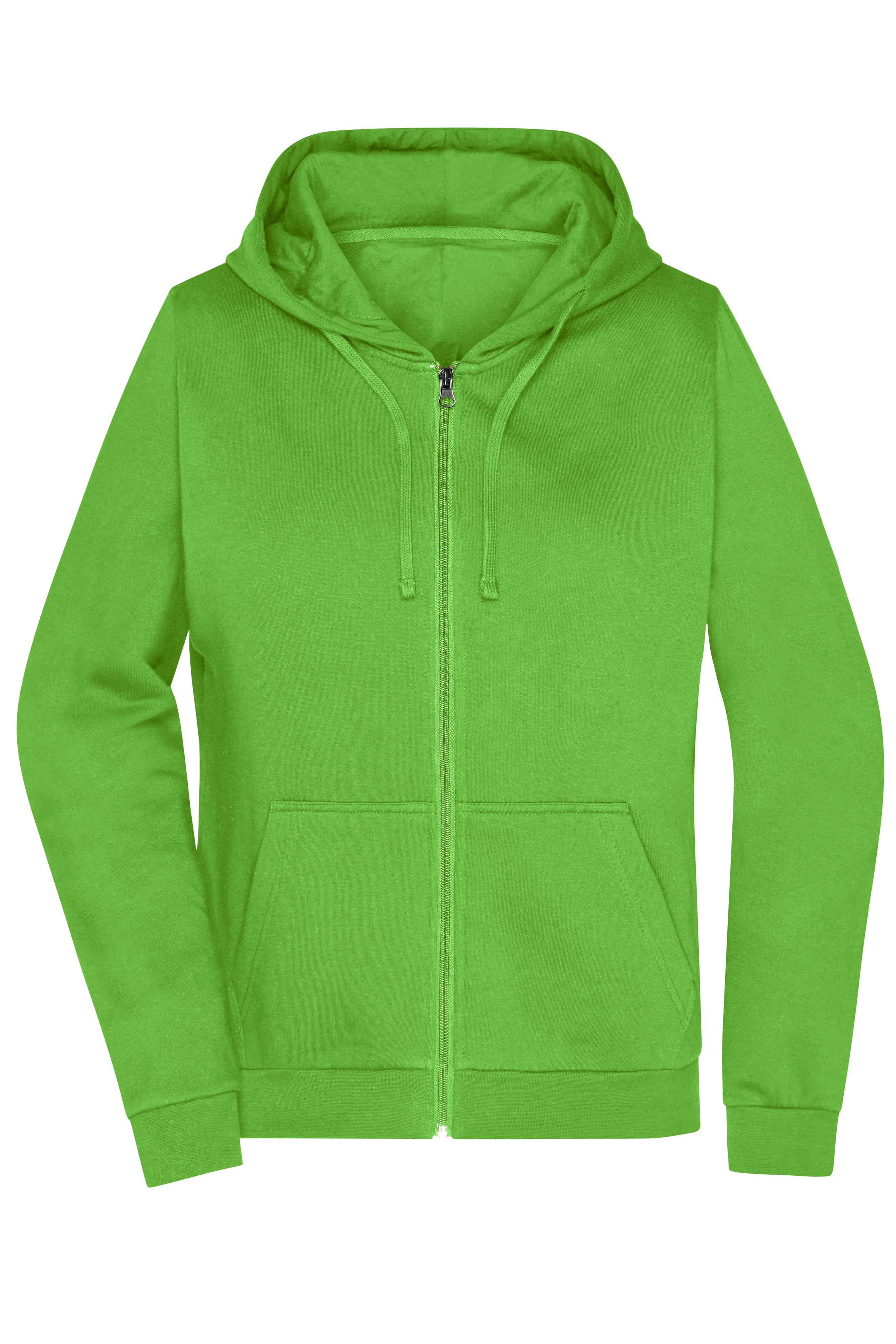 James & Nicholson Damen Basic Kapuzen-Sweatjacke lime-green