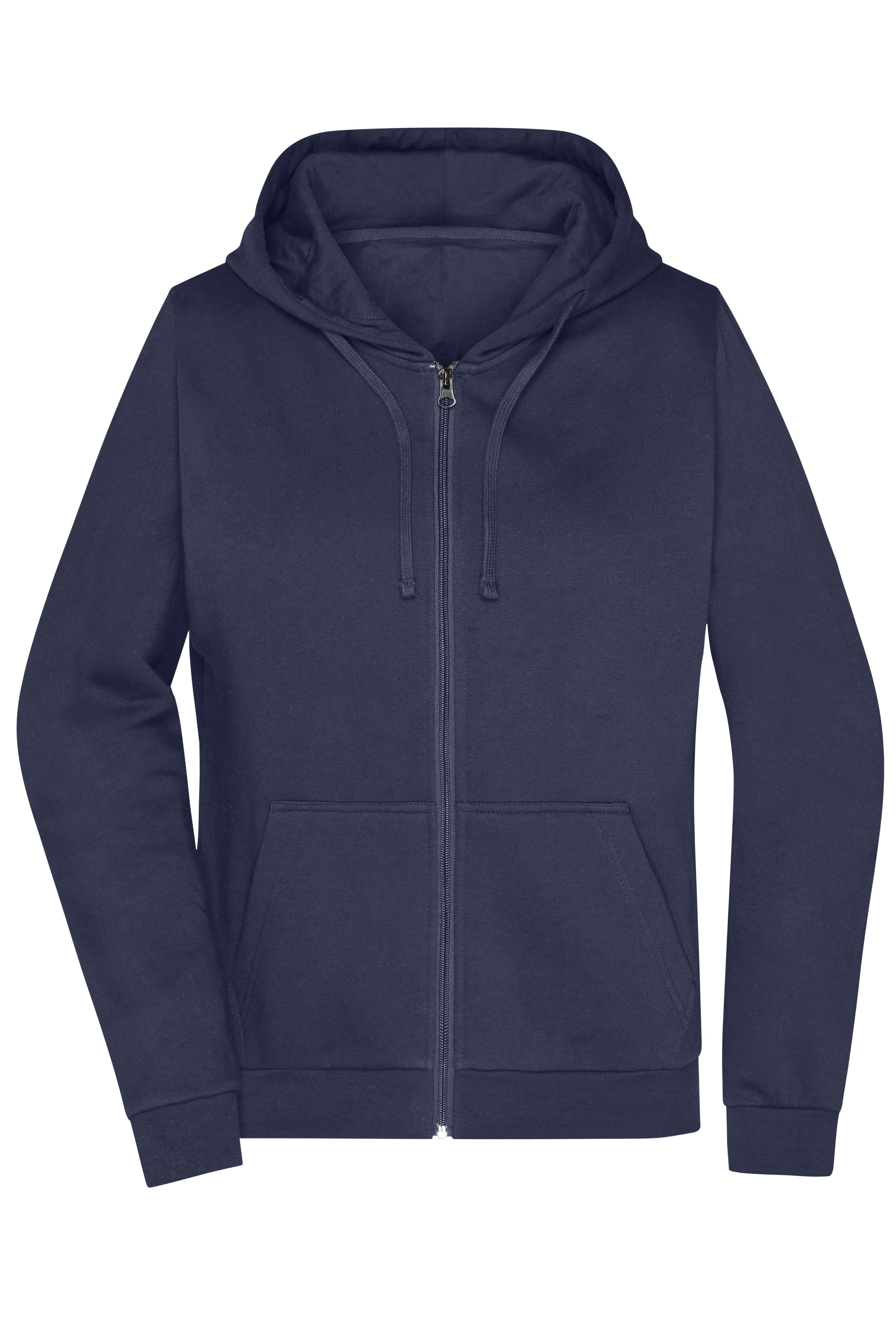 James & Nicholson Damen Basic Kapuzen-Sweatjacke navy