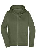 James & Nicholson Damen Basic Kapuzen-Sweatjacke olive