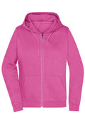 James & Nicholson Damen Basic Kapuzen-Sweatjacke pink
