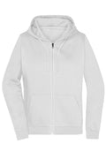 James & Nicholson Damen Basic Kapuzen-Sweatjacke white