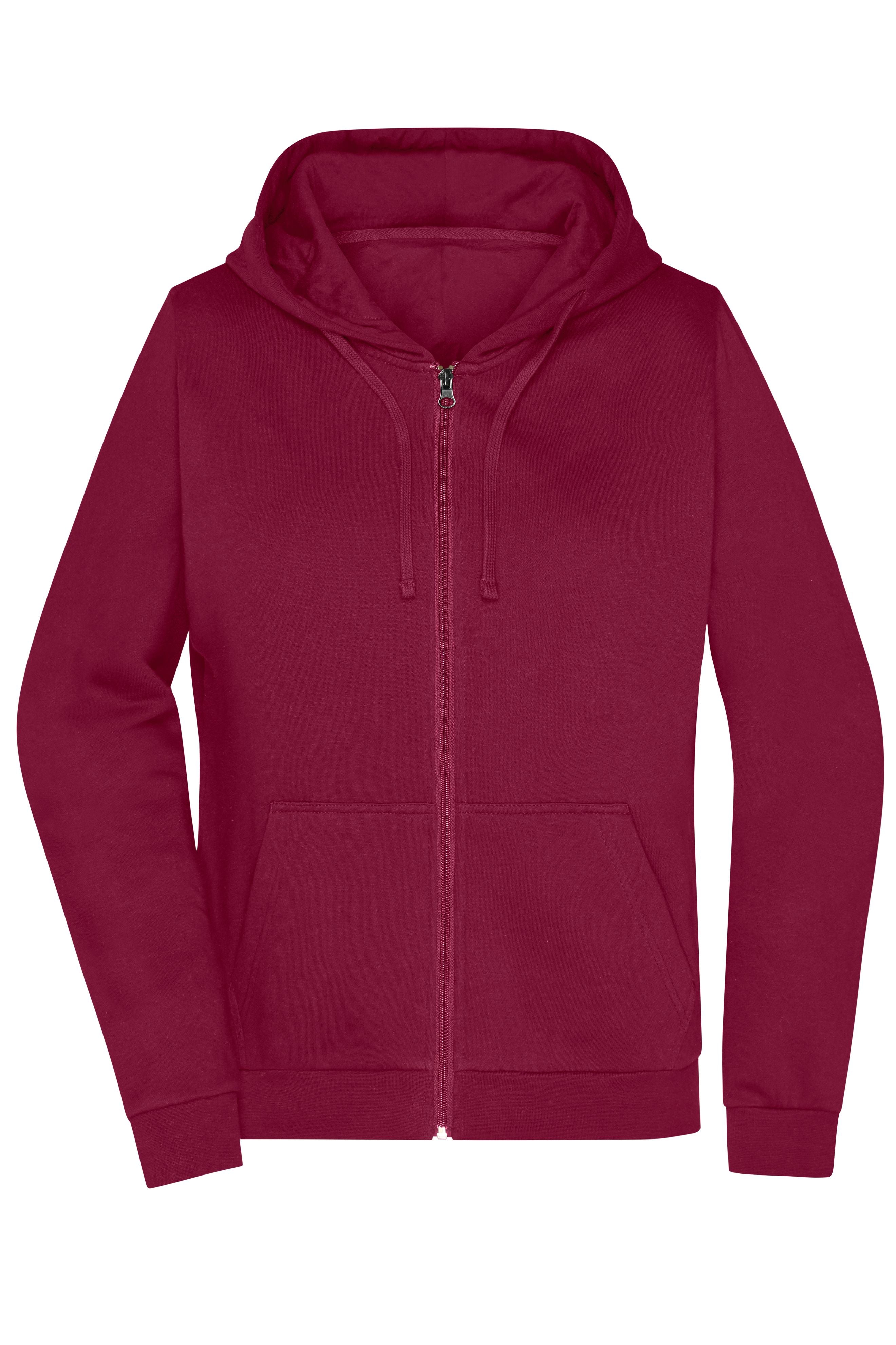 James & Nicholson Damen Basic Kapuzen-Sweatjacke wine