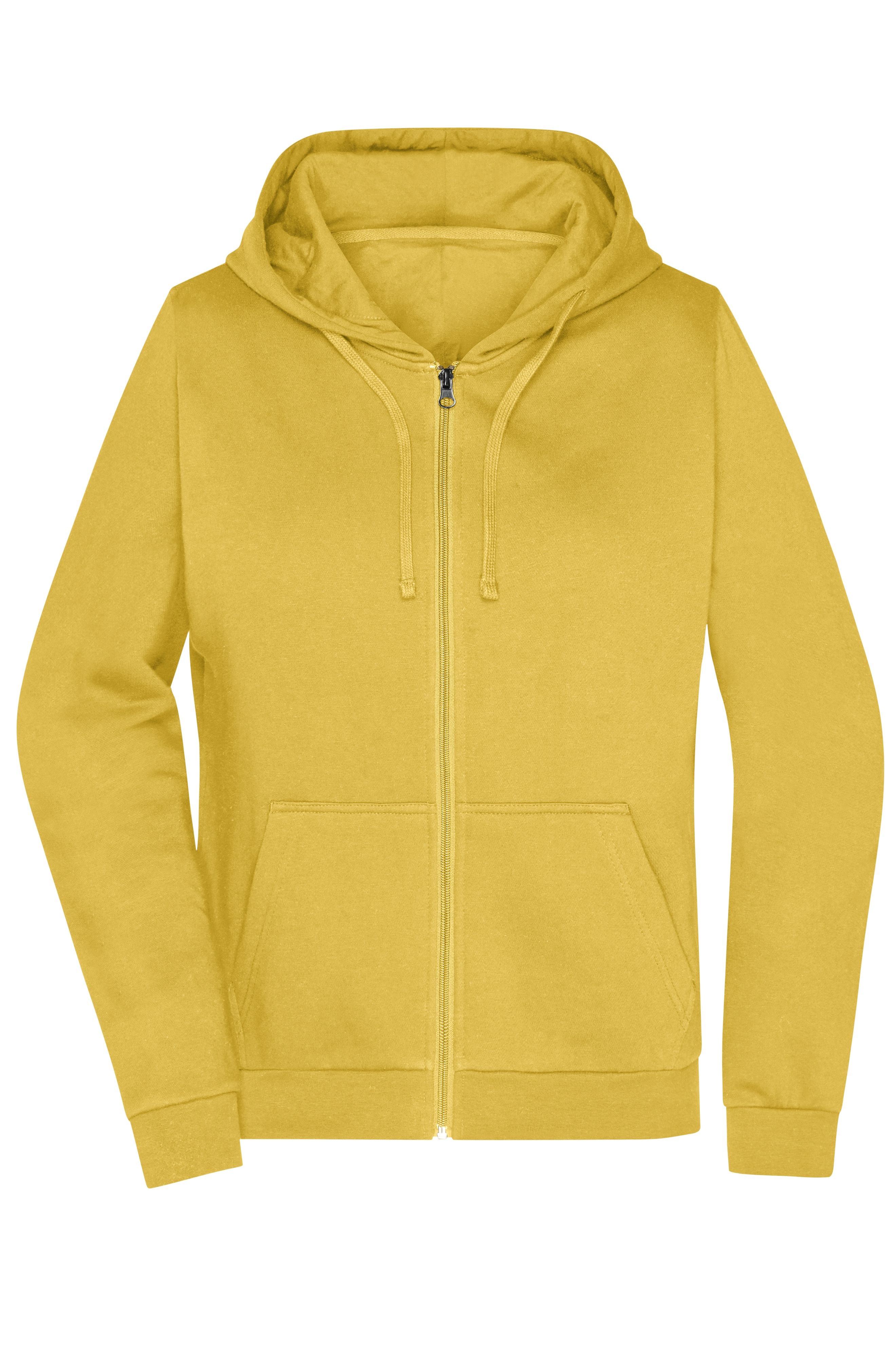 James & Nicholson Damen Basic Kapuzen-Sweatjacke yellow