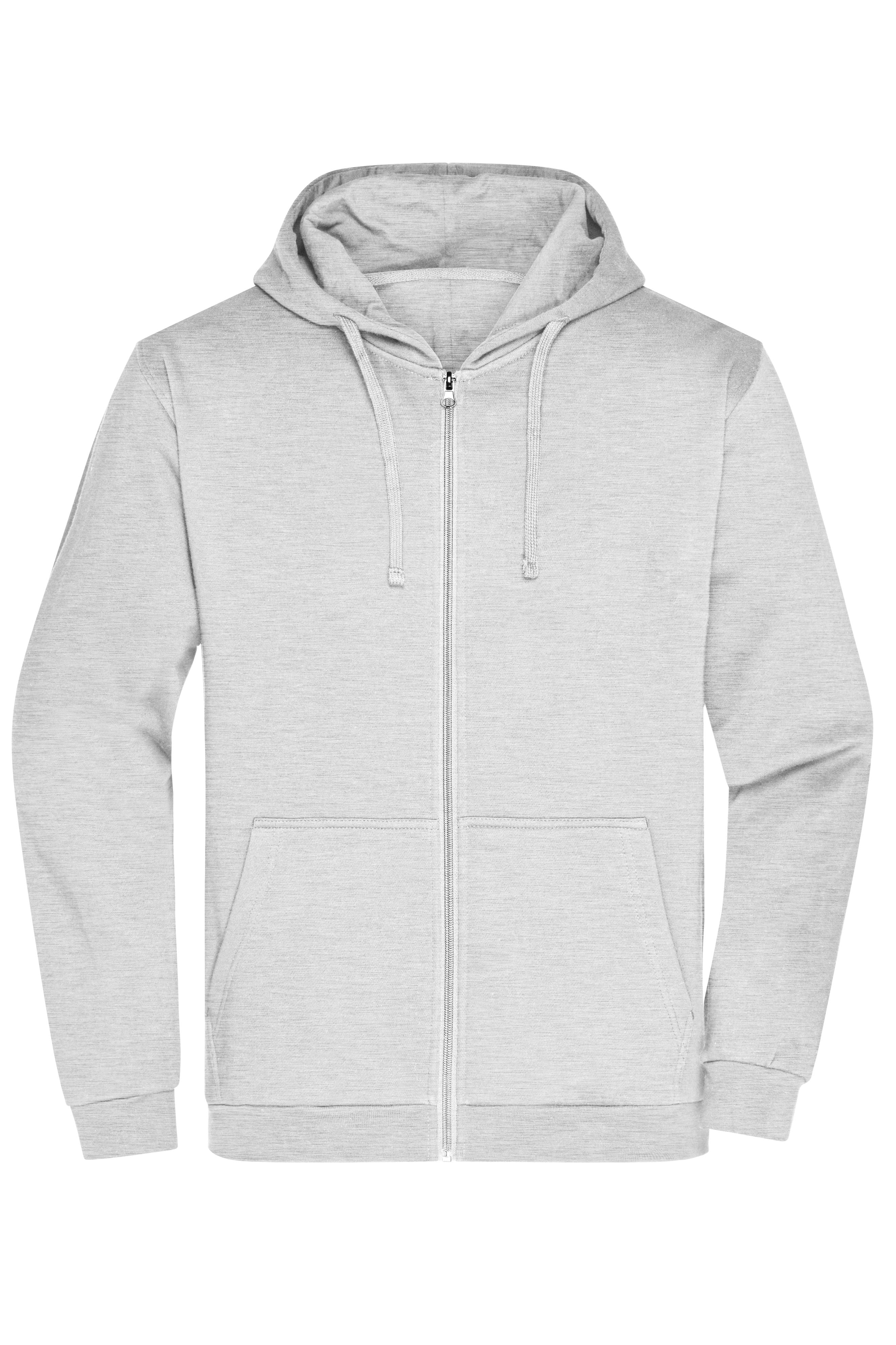 James & Nicholson Herren Basic Kapuzen-Sweatjacke ash